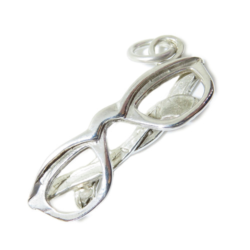 Glasses sterling silver charm .925 reading and Spectacles charms A1