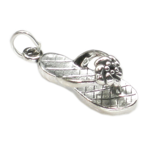 Sandal Flip Flop sterling silver charm .925 Sandle charms A2