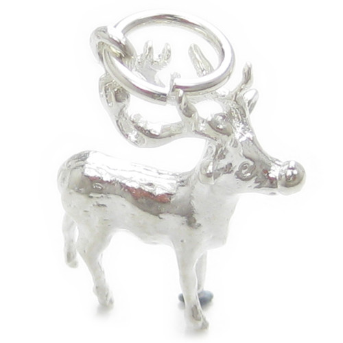 Rudolph the red nosed reindeer sterling silver charm .925 x 1 Christmas
