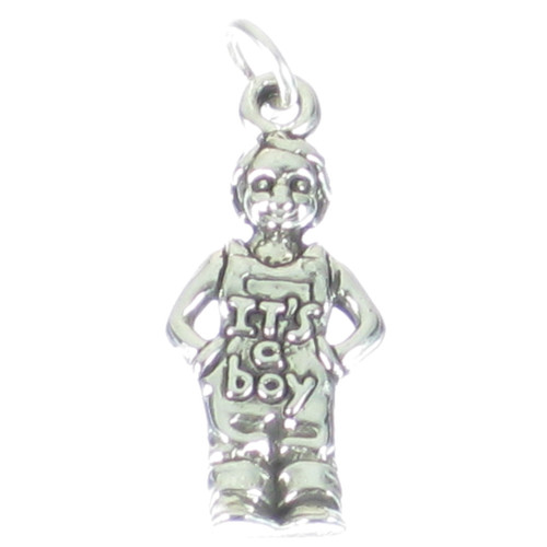Its a Boy sterling silver charm .925 x 1 2D Baby Birth Babies charms