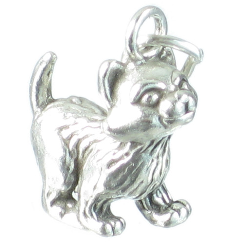 Kitten sterling silver charm .925 x 1 Kittens Cats charms