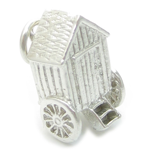 Bathing Hut opening sterling silver charm .925 x 1 Victorian style charms