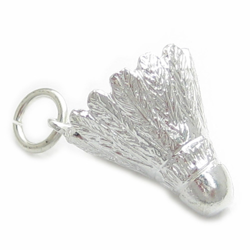 Shuttlecock sterling silver charm .925 x 1 Badminton charms Shuttle Cock
