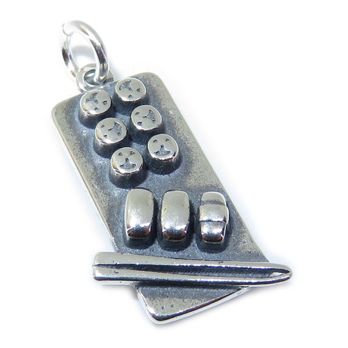 Sushi sterling silver charm .925 x 1 Raw fish and Japanese food charms A