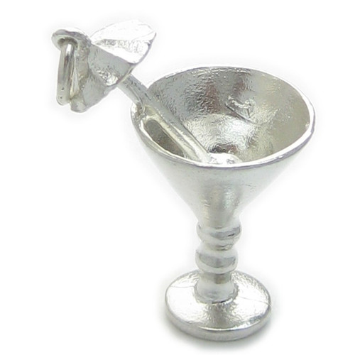 Cocktail Glass sterling silver charm .925 x 1 Drinking charms