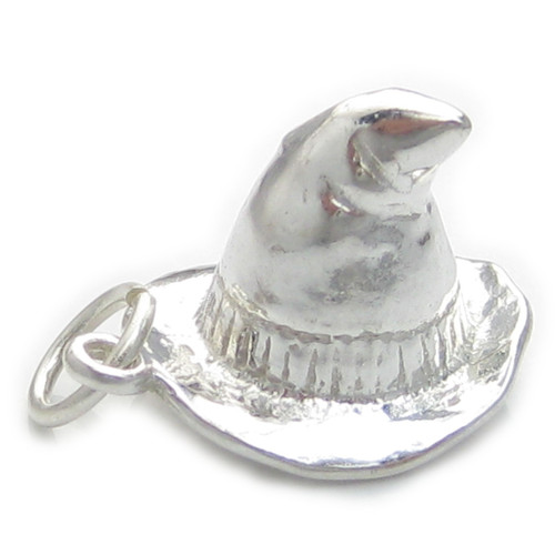 Witches hat sterling silver charm .925 x 1 Witch Wizard Wizards hats