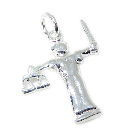 Lady Justice sterling silver charm .925 x 1 The goddess Justitia P