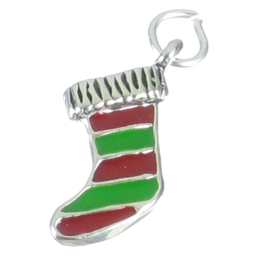 Christmas stocking sterling silver charm .925 x 1 Xmas charms