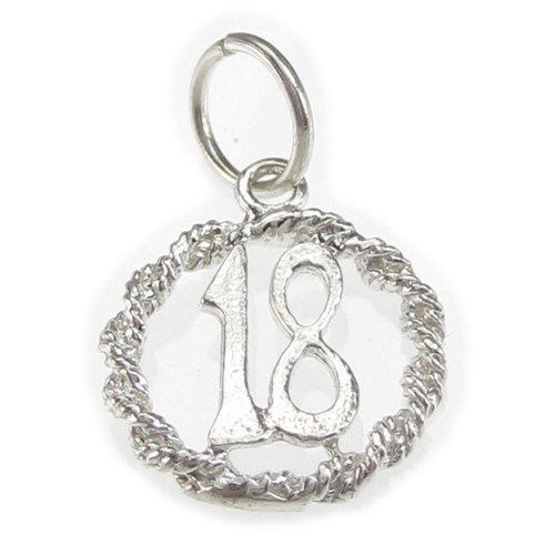 18th Birthday sterling silver charm .925 Happy Birthdays Charms A1