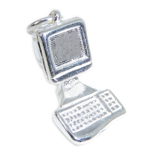 Desktop Computer sterling silver charm .925 Computers charms