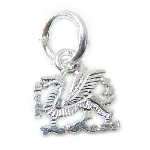 TINY Dragon sterling silver charm .925 Welsh Dragons charms A1