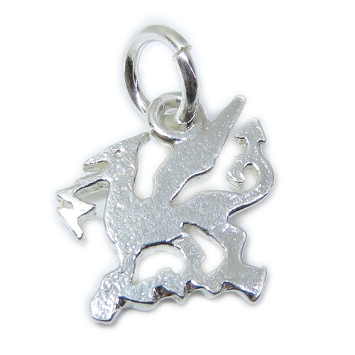 Dragon sterling silver SMALL charm .925 x 1 Welsh Dragons charms I