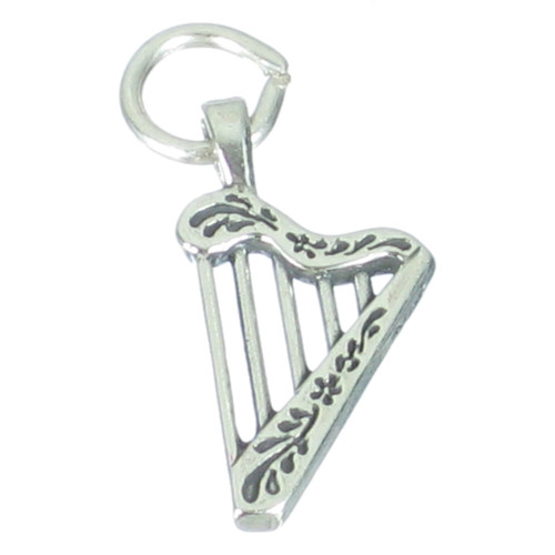 Harp sterling silver charm .925 x 1 Harps Music charms