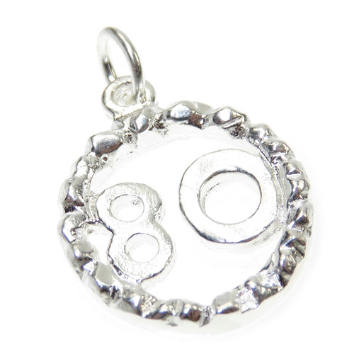 80th Birthday sterling silver charm .925 x 1 Aged Eighty charms