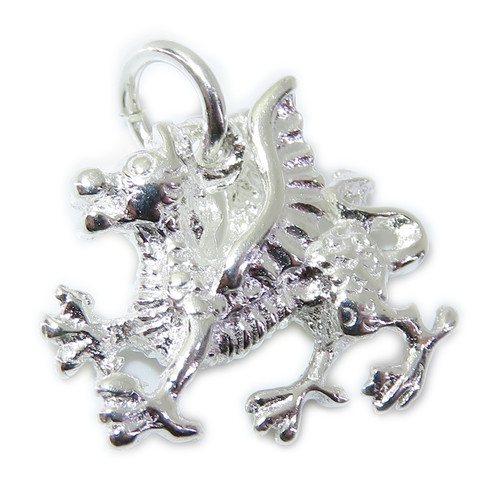 Dragon sterling silver charm .925 x 1 Welsh Dragons charms G