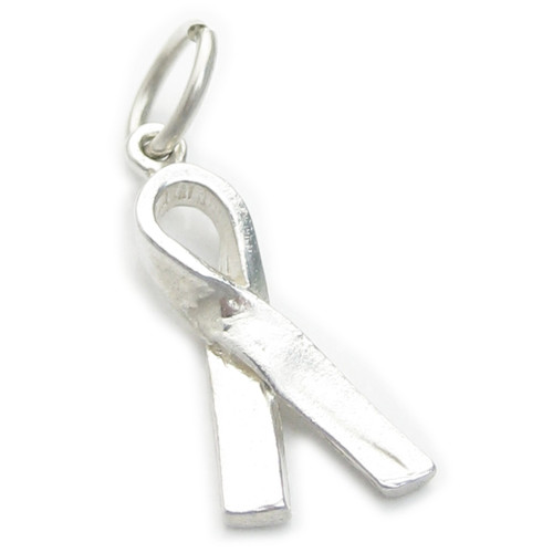 Charity ribbon sterling silver charm .925 x 1 Memory ribbons charms A1