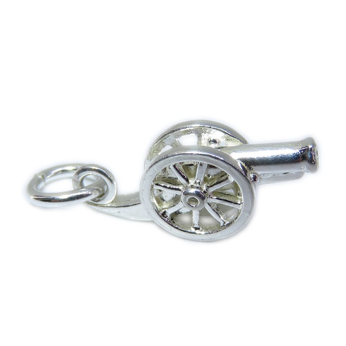 Cannon SMALL sterling silver charm .925 x 1 Guns and Cannons charms A