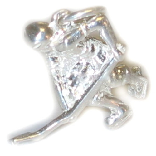 Ice hockey player sterling silver charm .925 x 1 Hocky charms
