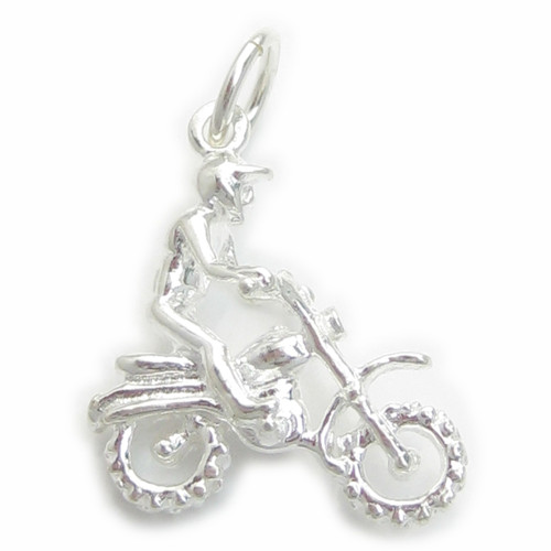 Motocross bike sterling silver charm .925 x 1 Dirt Motorbike charms