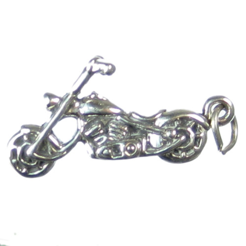 Chopper Motorcycle sterling silver charm .925 x 1 Bike Motorbike charms