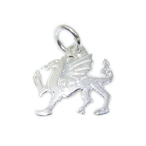 Dragon sterling silver 2D charm .925 x 1 Welsh Dragons charms