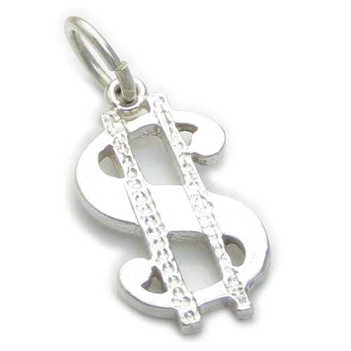 Dollar sign sterling silver charm .925 x 1 Money Dollars charms