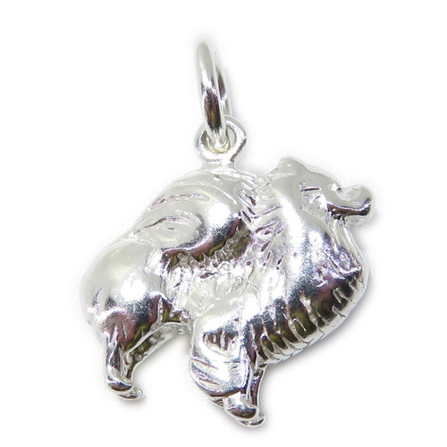 Pomeranian dog sterling silver charm .925 x 1 Poms Pom dogs charms A