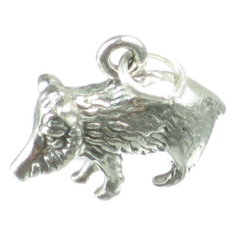 Javelina sterling silver charm .925 x 1 Javelinas wild pigs charms