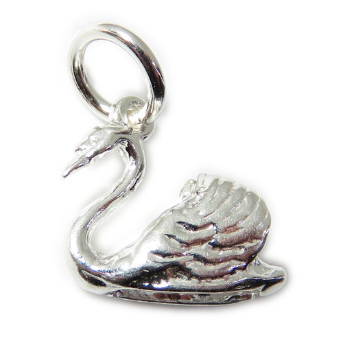 Swan sterling silver charm .925 x 1 Birds and Swans charms D
