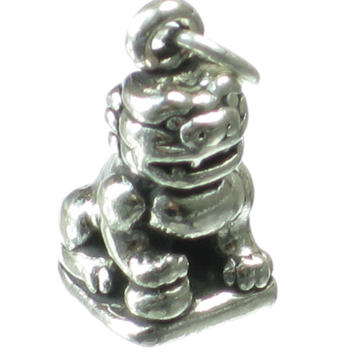 Foo Fu Dog sterling silver charm .925 x 1 Chinese Dogs charms