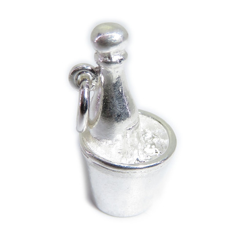 Champagne in Ice Bucket sterling silver charm .925 x 1 Celebration charms C