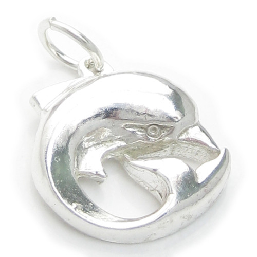 Dolphin sterling silver charm pendant .925 x 1 Dolphins charms