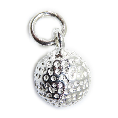 Golf Ball sterling silver charm .925 x 1 Golfer Golfing Balls charms A1