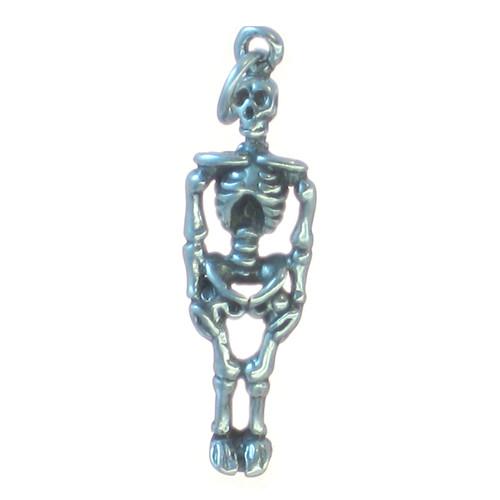 Skeleton sterling silver charm .925 x 1 Halloween Scary Spooky charms