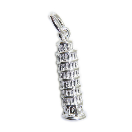 Leaning Tower of Pisa sterling silver charm .925 x 1 Italy and Italian charms A1