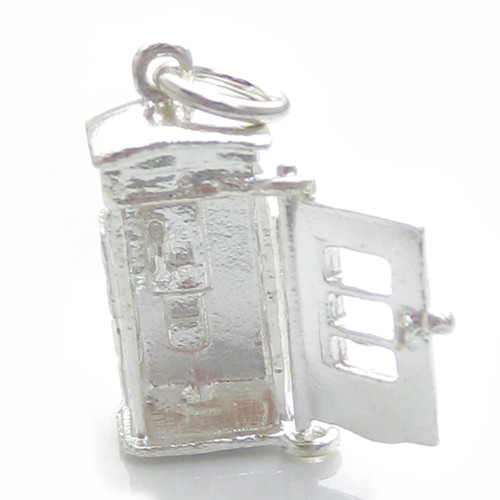 Opening Telephone Box sterling silver charm .925 x 1 Phone Boxes charms