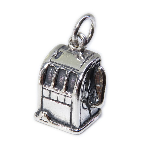 Slot Machine sterling silver charm .925 x 1 Gambling Fruit Machines charms A1