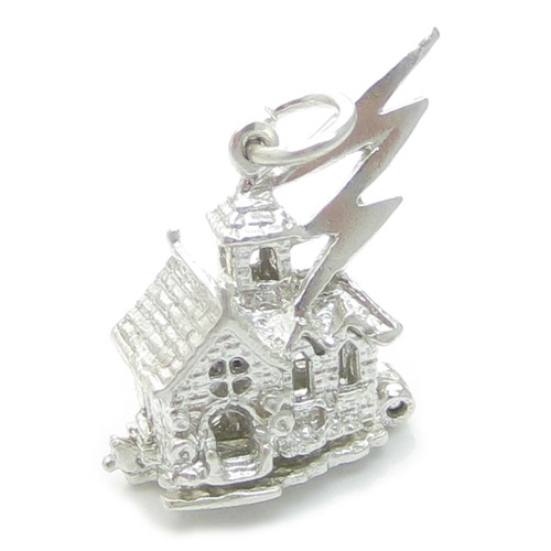 Haunted House opening sterling silver charm .925 x 1 Ghosts charms