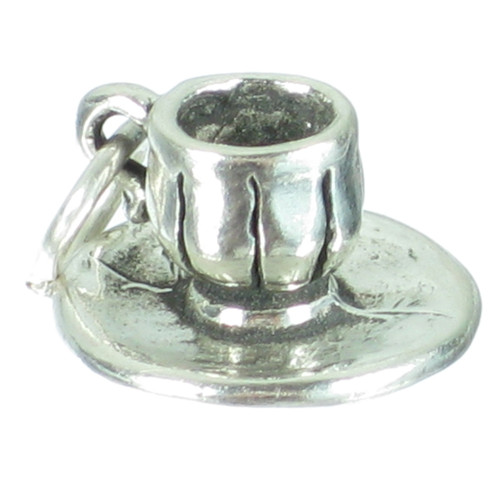 Cup and Saucer sterling silver charm .925 x 1 Tea Drinking charms