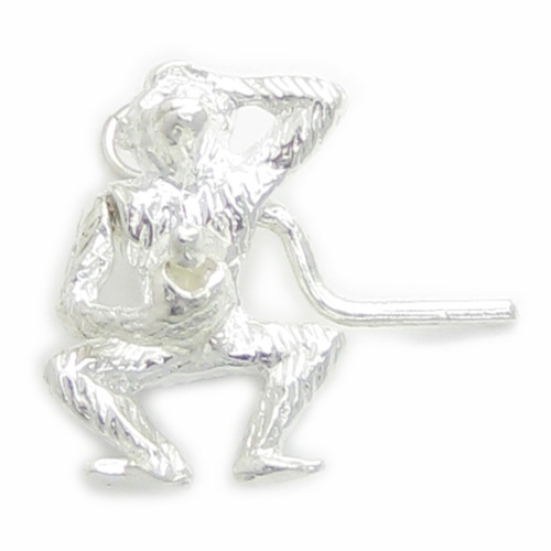 Monkey Loving himself sterling silver charm .925 x1 Move handle and watch