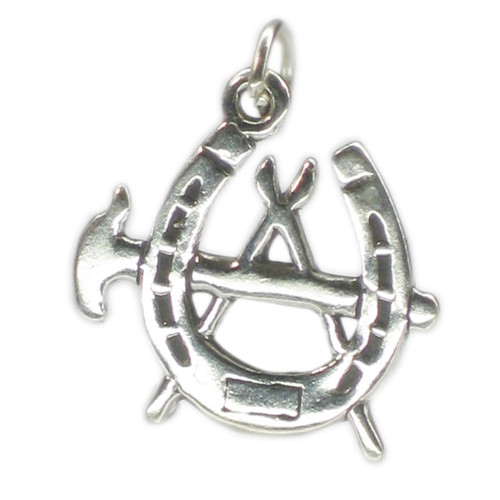 Blacksmith Symbol sterling silver charm .925 x 1 Smithy charms