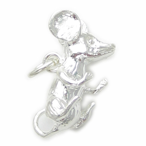 Mouse - Rat sterling silver charm .925 x 1 Mice Rats charms