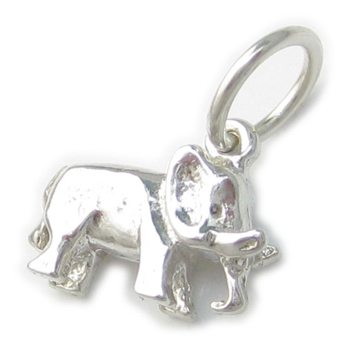 Elephant SMALL sterling silver charm .925 x 1 Elephants charms H