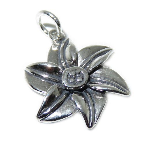 Poinsettia flower sterling silver charm .925 x 1 Poinsettias Flowers charms