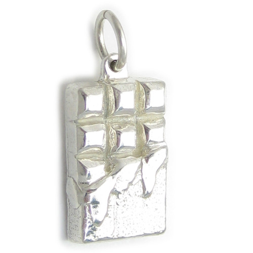 Chocolate Bar sterling silver charm .925 x 1 Candy bars chars