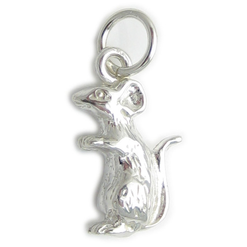 Rat - Mouse sterling silver charm .925 x 1 Rats - Mice Charms