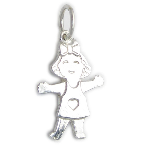 Little girl sterling silver charm .925 x 1 Daughter Granddaughter charms
