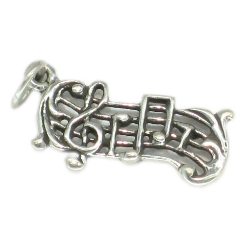 Music score sterling silver charm pendant .925 x 1 Musical notes charms