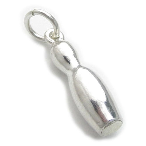 Bowling Pin Skittle sterling silver charm .925 x 1 charms