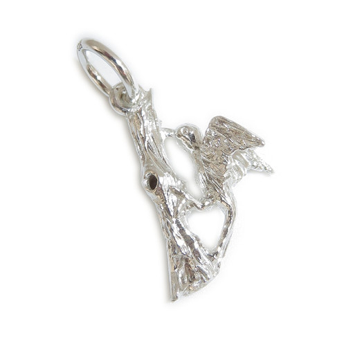 Woodpecker sterling silver charm .925 Woodpeckers Wood Pecker charms